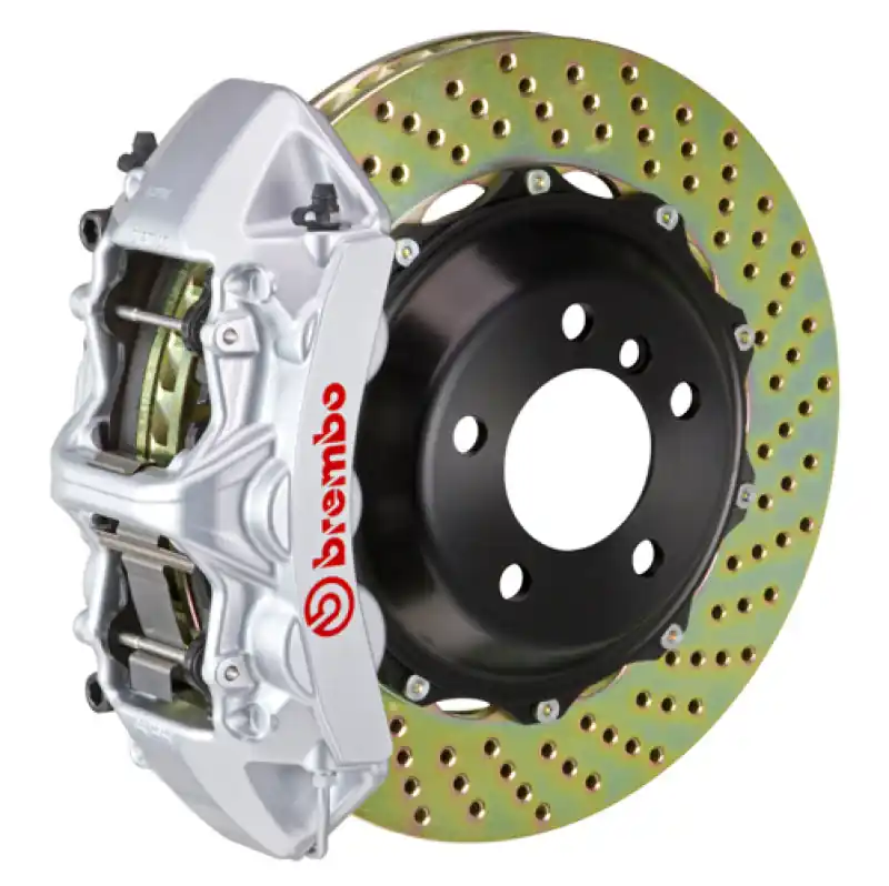 Mega Sale Brembo 07-17 LS460/LS460L/LS600h L Front GT BBK 6 Piston Cast 380x32 2pc Rotor Drilled-Silver