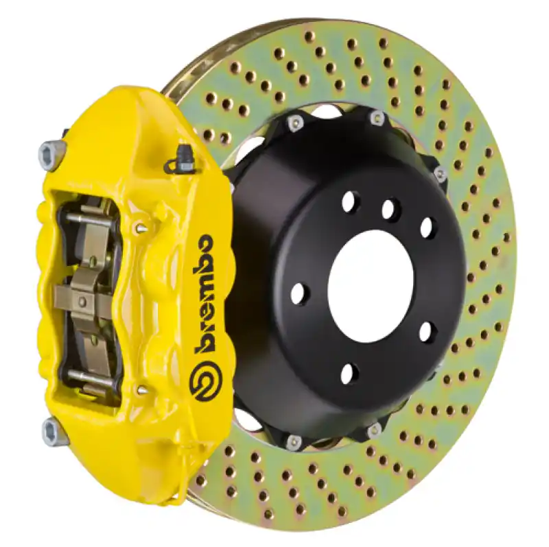 Hot Deal Brembo 14+ Ghibli S/Ghibli S-Q4 Rear GT BBK 4 Piston Cast 380x28 2pc Rotor Drilled- Yellow