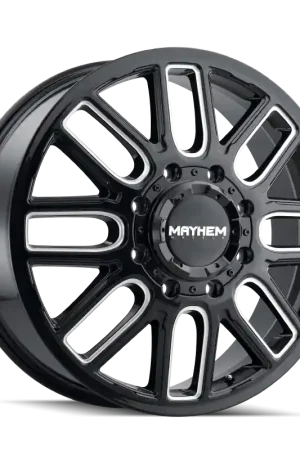 Luxury Mayhem 8107D Cogent Dually 20x8.25 / 8x200 BP / 115mm Offset / 142mm Hub Black w/Milled Spokes Wheel
