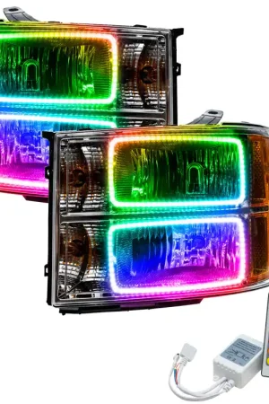Limited Edition Oracle 07-13 GMC Sierra SMD HL - Square Ring Design - ColorSHIFT w/ Simple Controller