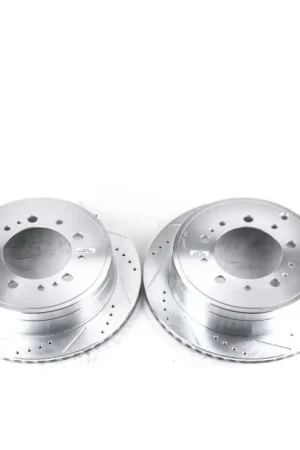 Premium Power Stop 13-21 Toyota Land Cruiser Rear Evolution Drilled & Slotted Rotors - Pair