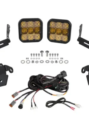 Bargain Diode Dynamics 20-Present Polaris RZR A-Pillar LED Pod Kit SS5 Pro - Yellow Combo