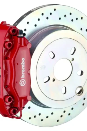 Brembo 66-89 911S/SC/Carrera Rear GT BBK 4 Piston Cast 2pc 309x28 1pc Rotor Drilled-Red Top Pick