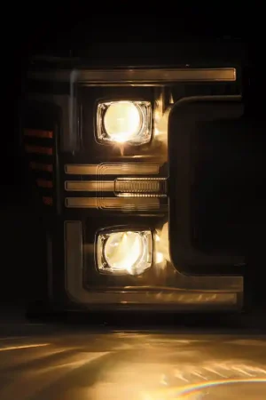 AlphaRex 17-19 Ford F-250/350/450/550  Super Duty PRO-Series Proj Headlights Black w/SeqSig & DRL Time-Limited