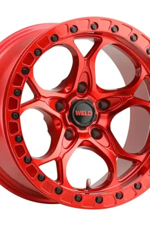 Worldwide Shipping Weld Off-Road W906 17X9 Ledge Beadlock 5X127 ET-12 BS4.50 Candy Red / Red Ring 71.5