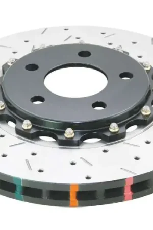 DBA 05-10 Ford Mustang GT / 11-13 V6 Front Drilled & Slotted 5000 Series 2 Piece Rotor w/ Black Hat Instant Buy