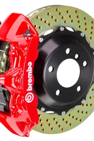 Wholesale Brembo 09-11 997.2 C4 (Excl PCCB) Fr GT BBK 6Pis Cast 380x32 2pc Rotor Drilled-Red