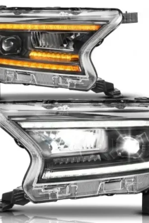 ANZO 19-23 Ford Ranger (Factory Halogen Model) Full LED Proj Headlights Init/DRL/SeqSig Black - Pair Budget
