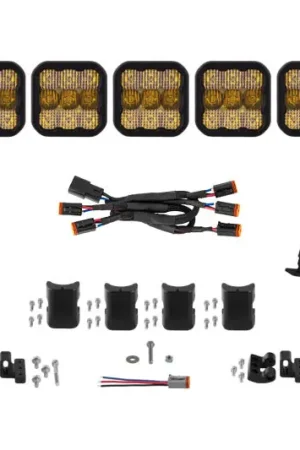 Diode Dynamics SS5 Pro Universal CrossLink 5-Pod Lightbar - Yellow Combo Limited Time
