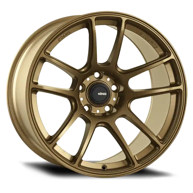 Trusted Brand Konig Heliogram 18X9.5 5X114.3 ET35 Matte Bronze Knurled Bead Flow Formed