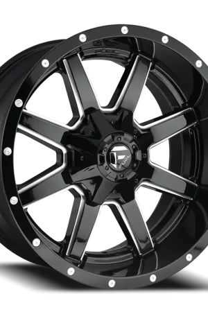 Crafted Aluminum Wheels 22X12 Maverick D610 5 On 139.7/5 On 150 Gloss Black/Milled 110.3 Bore -44 Offset Fuel Off Road Wheels