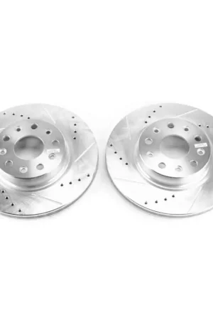 Mega Sale Power Stop 2018 Jeep Wrangler Front Evolution Drilled & Slotted Rotors - Pair