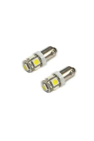 New Release Oracle BA9S 5 LED 3 Chip Bayonet Bulbs (Pair) - White