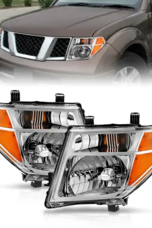 ANZO 2005-2008 Nissan Pathfinder Crystal Headlight Chrome Amber (OE Replacement) Hot Deal