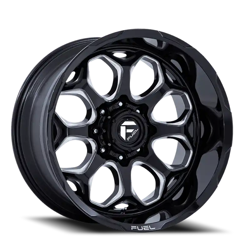Buy Direct Aluminum Wheels 20X9 Scepter FC862 BE 8 On 165.1 Gloss Black Milled 125.1 Bore 1 Offset Fuel Off Road Wheels