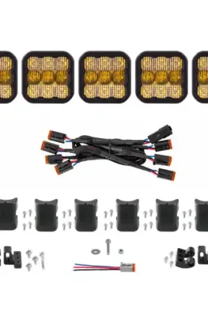 Next Day Delivery Diode Dynamics SS5 Sport Universal CrossLink 7-Pod Lightbar - Yellow Combo