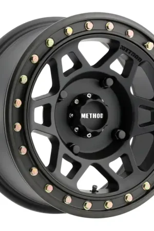 Method MR405 UTV Beadlock 15x7 / 4+3/13mm Offset / 4x136 / 106mm CB Matte Black Wheel Fresh Stock