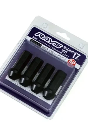 Sale Rays 17 Hex Racing Nut Set L58 Super Long Type 12x1.25 - Black Chromate (4 Pieces)