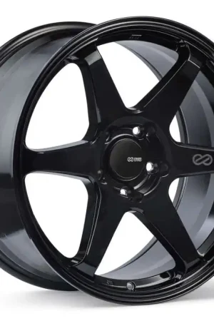 Enkei T6R 17x9 45mm Offset 5x100 Bolt Pattern 72.6 Bore Gloss Black Wheel Authentic