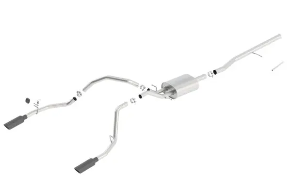 Hassle-Free Returns Borla 14 Silv/Sierra C/B Exhaust ATAK 1500 5.3L V8 AT/MT 2&4WD Ext Cab (78.7) WB - Black Chrome