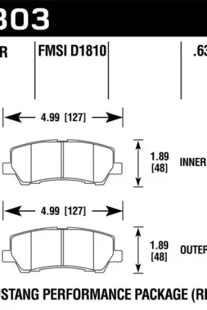 Hawk 16-17 Ford Mustang GT Brembo Package HP Plus Rear Brake Pads Top Rated
