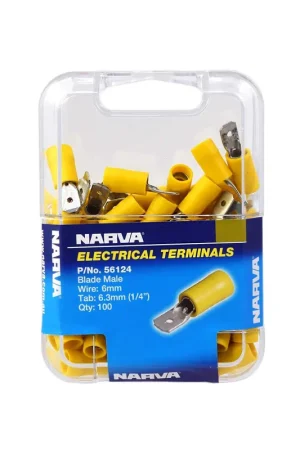 Sale Narva 56124 6.3 X 0.8Mm Male Blade Terminal Yellow (100 Pack)
