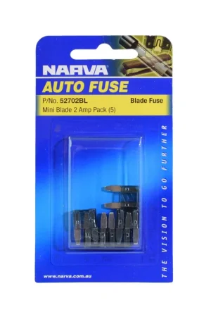 Price Cut Narva 2 Amp Grey Mini BLade Fuse (Pack Of 5) - 52702BL