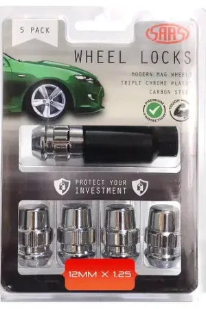 Free Delivery SAAS Lock Nuts Splined Acorn Bulge 12mm x 1.25 Pk 5 - 923325-5