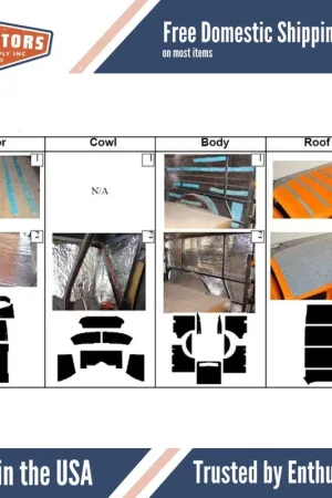 Warranty Included Insulation Sound Deadener Kit for 34 Downs Panel Delivery Van Sedan Complete
