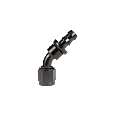 Fleece Performance Universal -8AN 45Deg to Hose Barb - Black - FPE-PL-45-08 Special Offer