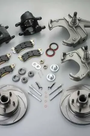 SSBC Disc to Disc Upgrade to Larger Than Stock Single-Piston Cast Iron Calipers & 2 Inch Drop Spindles - Front - A126-15 Professional Grade