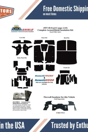 Firewall Insulation for 1957-1958 Ford Car Worldwide Shipping