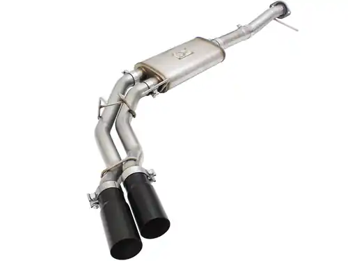 aFe Power Rebel Series 3in to 2-1/2in Stainless Steel Cat-Back Exhaust w/Black Tip for Ford F-150 11-14 V6-3.5L (tt) EC/SB, CC/SB; CC/LB #49-43078-B Worldwide Shipping