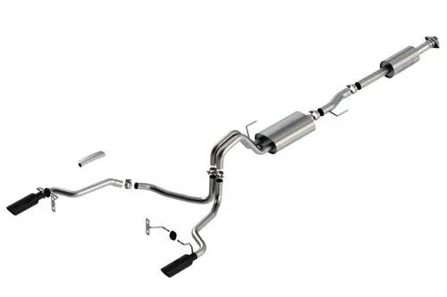 Special Discount Borla Touring Dual Exit Cat-Back Exhaust 2021-2024 F-150 5.0L 4DR CC SB EC STB LARIAT/KR/PLTM/LTD 3/2.25 SRE - Black Chrome Tips - 140865BC