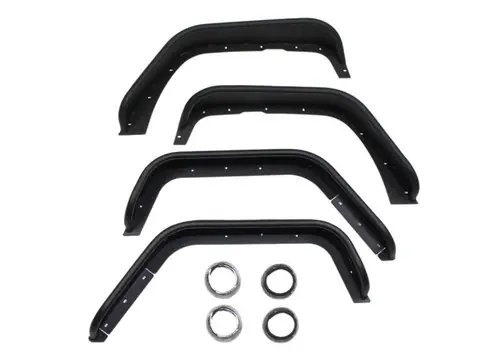 Order Now Fishbone Offroad 07-18 Jeep Wrangler Front/Rear Tube Fenders - Aluminum Blk Txtrd Pwdrcoat(Set Of 4)