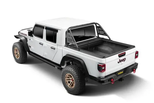Premium Rugged Ridge 2020-2023 Jeep Gladiator w/o Trail Rail Sys Armis Tonneau Cover w/Max Track - Tex. Blk