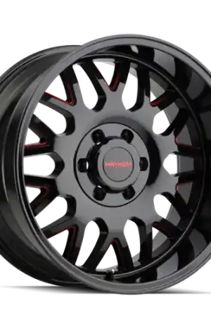 Mayhem 8110 Tripwire 20x9 / 5x139.7 BP / 18mm Offset / 110mm Hub Black w/ Prism Red Wheel Exclusive Offer