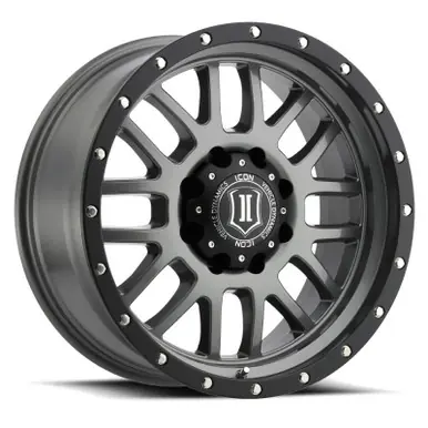Exclusive ICON Alpha 20x9 8x180 12mm Offset 5.5in BS Gunmetal Wheel - 1220908955GM