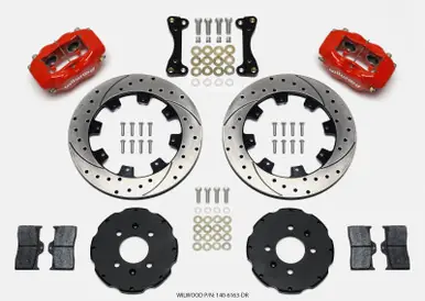 Wilwood Forged Dynalite Front Hat Kit 12.19in Drilled Red 94-01 Honda/Acura w/262mm Disc - 140-6163-DR Next Day Delivery