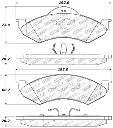 StopTech Sport Brake Pads w/Shims - Rear - 309.08200 Handmade