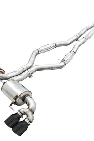 AWE Tuning 2019+ BMW M340i (G20) Resonated Touring Edition Exhaust - Quad Diamond Black Tips Same Day Shipping