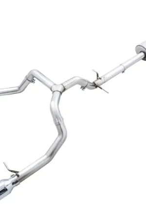 AWE Tuning 4th Gen GM 1500 5.3L 0FG Catback Split Rear Exit (Flat Bumper) - Quad Chrome Tips Grab Now