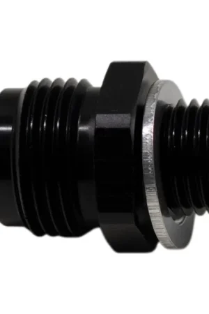 Last Chance DeatschWerks 8AN Male Flare to M14 X 1.5 Male Metric Adapter (Incl Washer) - Anodized Matte Black