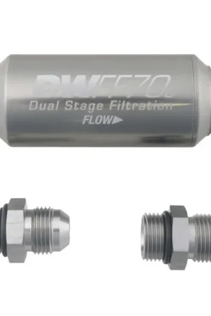 DeatschWerks 8AN 10 Micron 70mm Compact In-Line Fuel Filter Kit Today Only