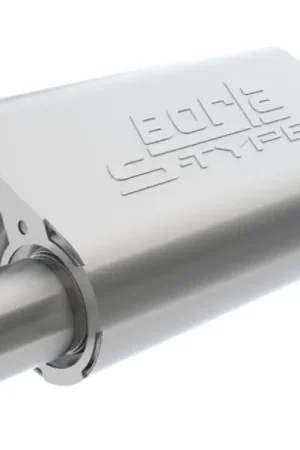Reduced Price Borla CrateMuffler Mopar BB 383/413/426/440 S-Type 2.5in Offset/Offset 14inx4.35inx9in Oval Muffler