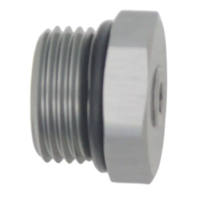 Shop Now DeatschWerks 10AN ORB Male Plug Fitting with 1/8in NPT Gauge Port - Anodized DW Titanium