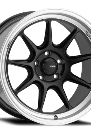 Money Back Guarantee Konig Countergram 15x9 4x100 ET35 Matte Black / Matte Machined Lip