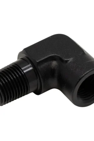 DeatschWerks 90-Degree 1/8in NPT Male to Female 1/8in NPT - Anodized Matte Black Last Chance