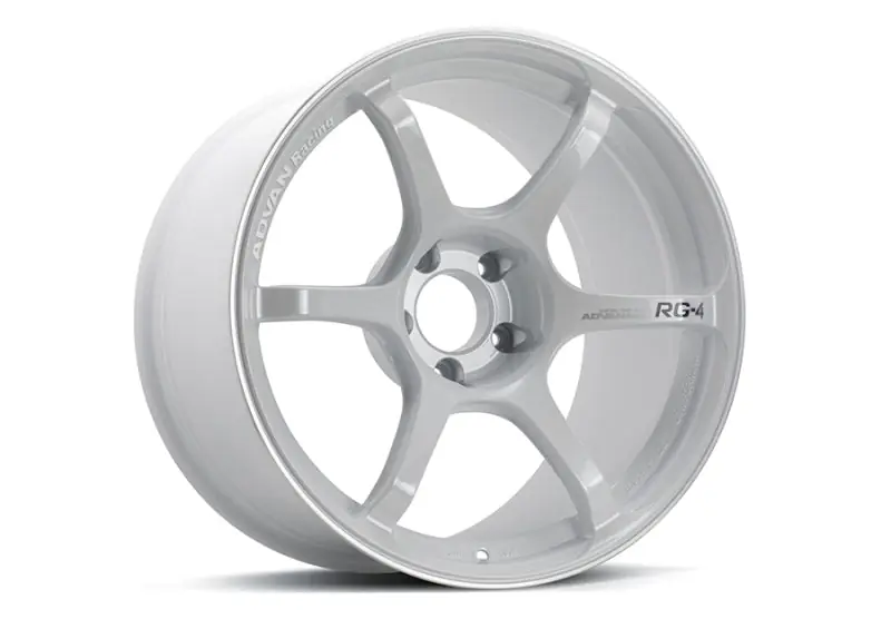 Price Cut Advan RG-4 18x9.5 +45 5-120 Racing White Metallic & Ring Wheel