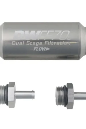 DeatschWerks 5/16in 10 Micron 70mm Compact In-Line Fuel Filter Kit Sale